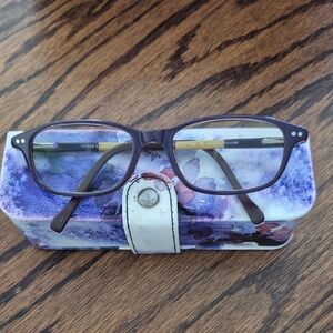Purple Glasses with Floral Case